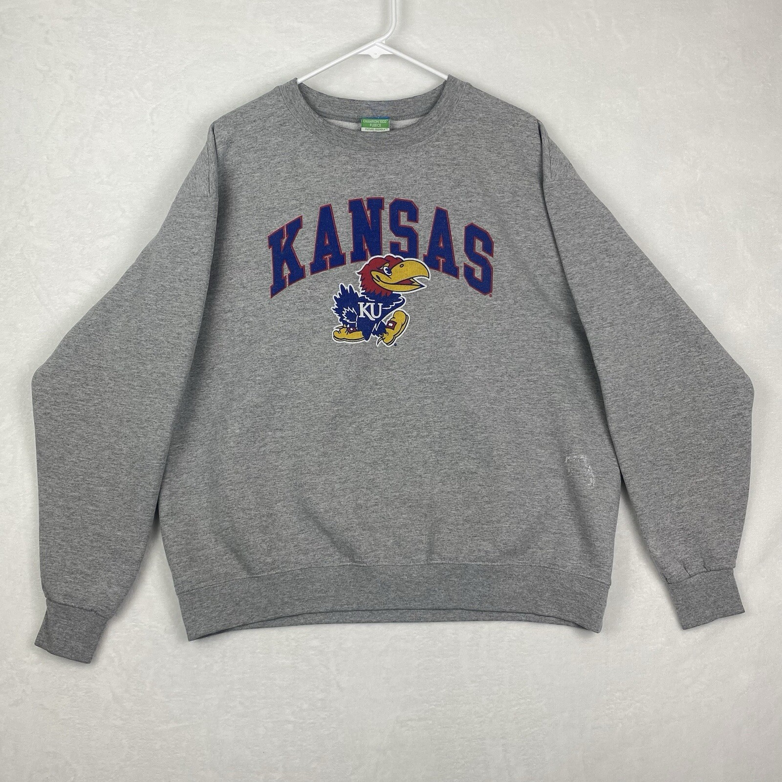 Champion Kansas Jayhawks Sweater Adult Extra Large Gray Sweatshirt Pullover Champion Kansas Jayhawks Sweater Adult Extra Large Gray Sweatshirt Pullover