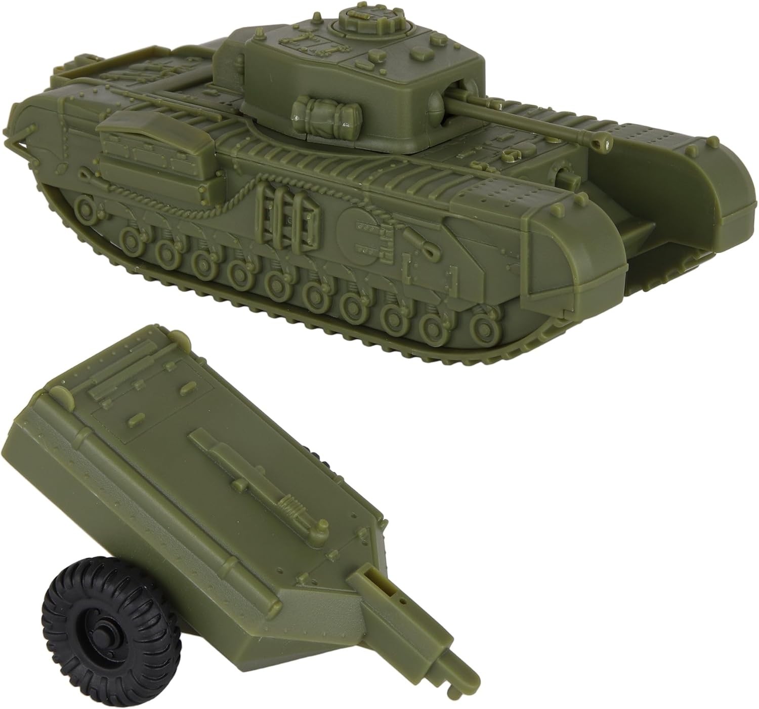 BMC CTS WW2 British Churchill Crocodile Tank - OD Green 1:38 Plastic Army Vehicl
