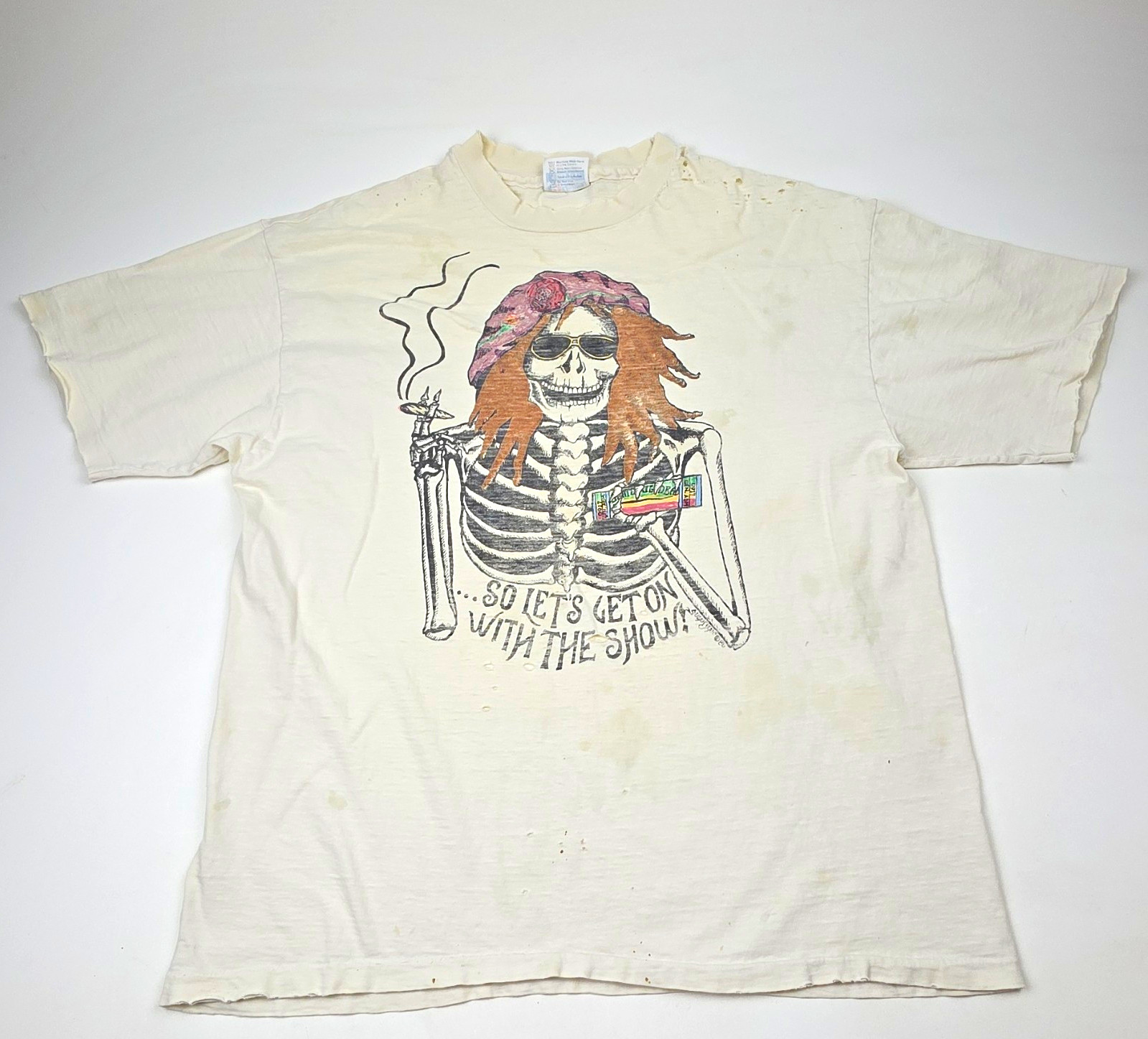 Vintage 1986 The Grateful Dead Skeleton Graphic Tee Susan Jean Design XL Vintage 1986 The Grateful Dead Skeleton Graphic Tee Susan Jean Design XL