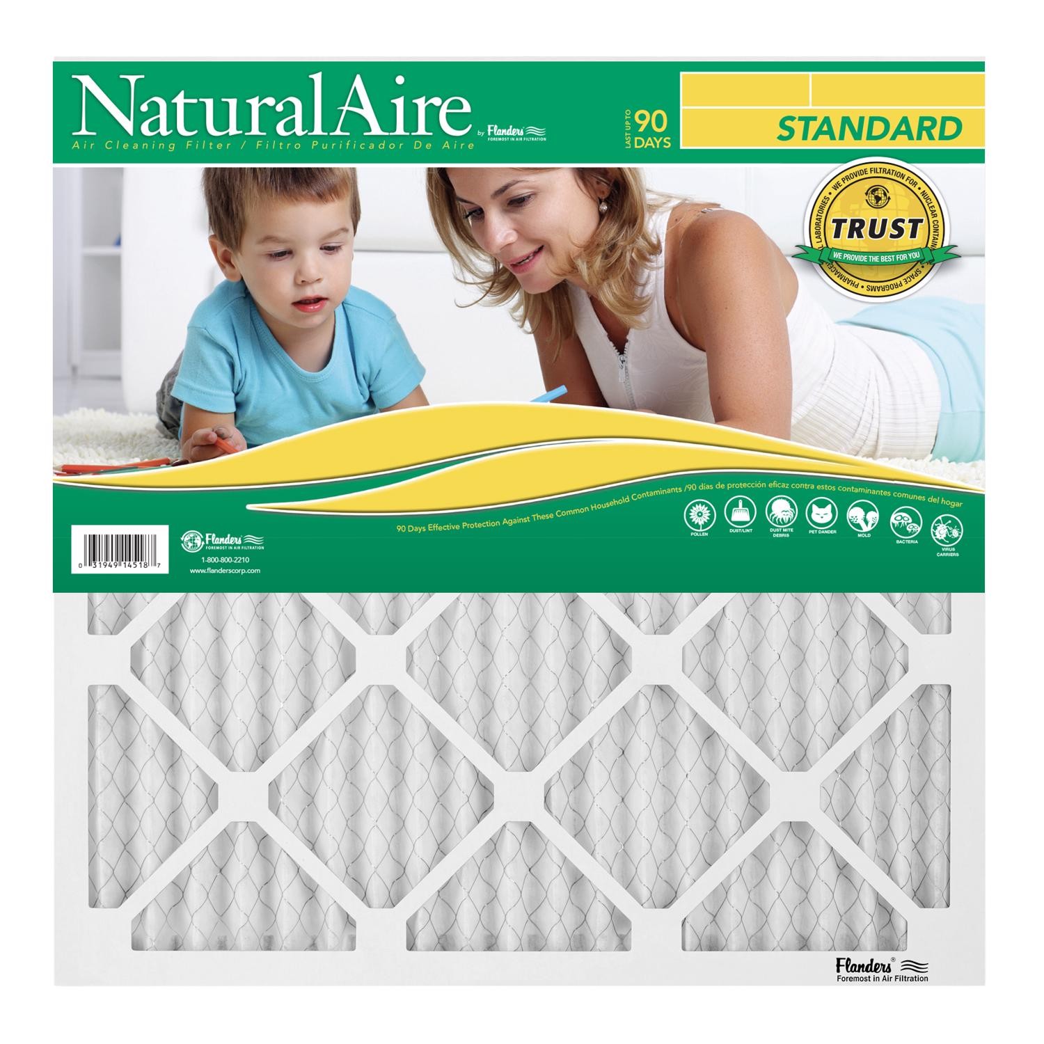 AAF Flanders 84858.01101 Standard Air Filter 10 H x 10 W x 1 D in. (Pack of 12)
