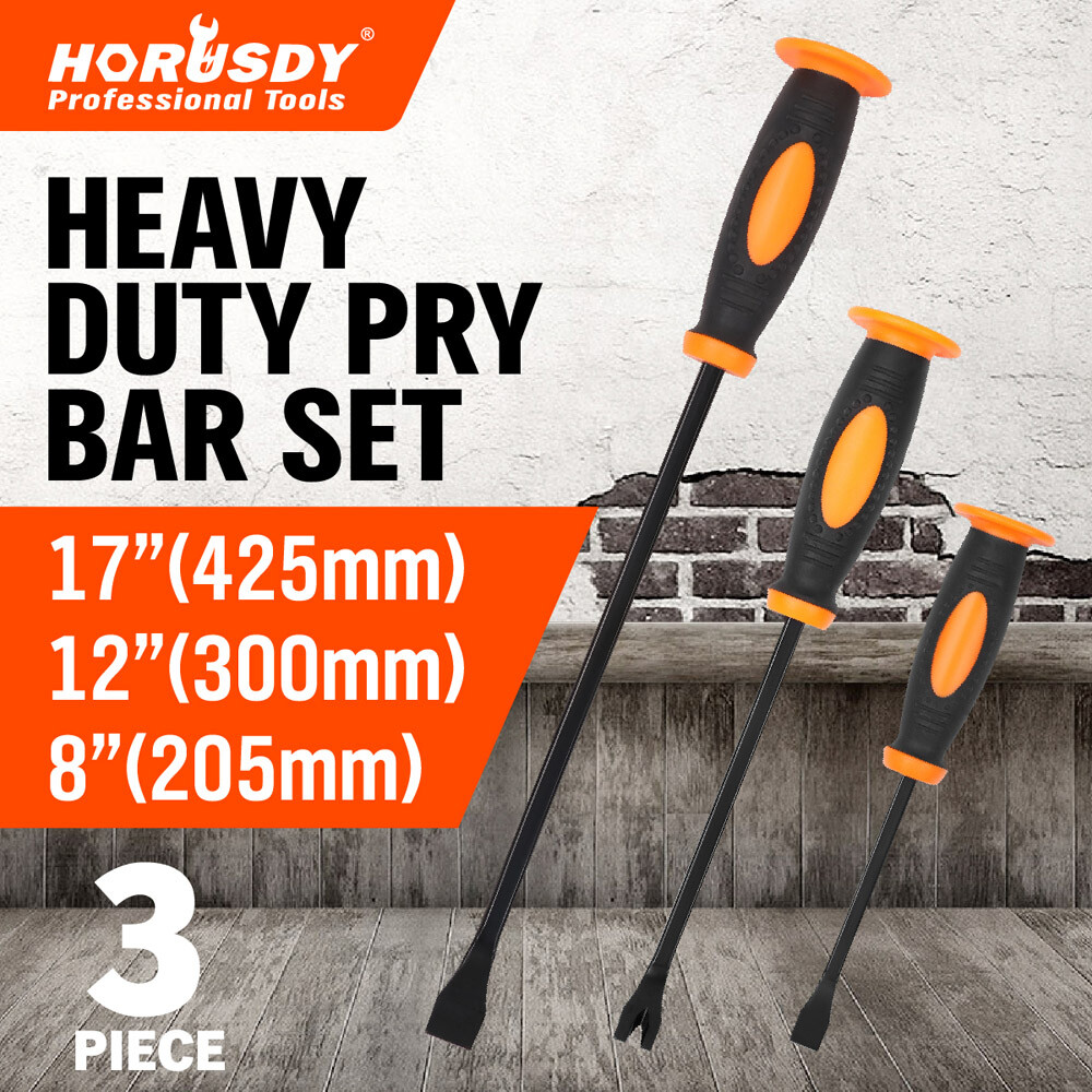 3pc Pry Bar Set Crowbar Strike Cap 8\