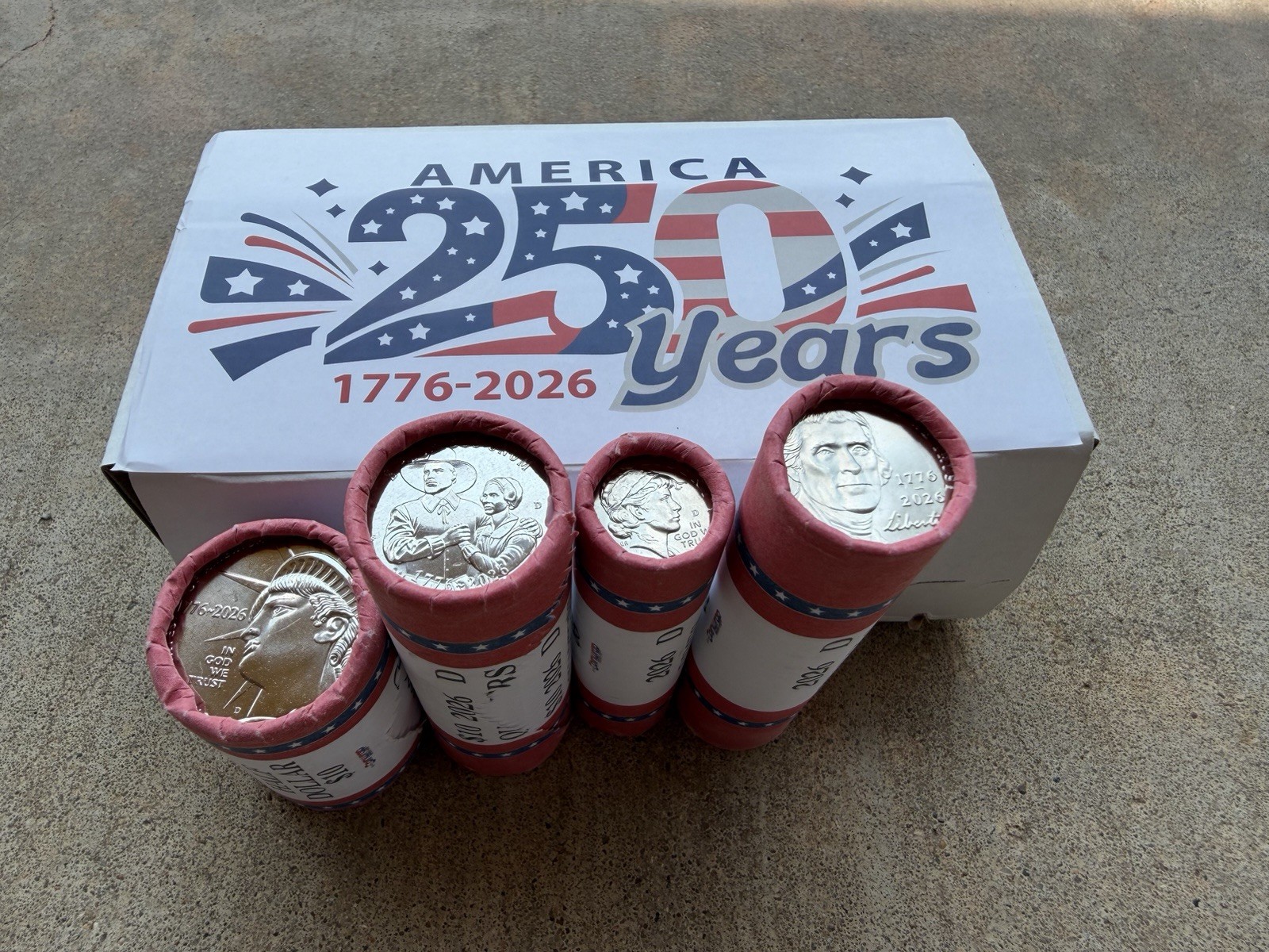 250th Anniversary 1776-2026 Collection of American Coin Rolls D Mint (RARE SET)
