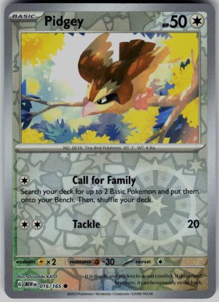 Pidgey 016/165 151 Common Reverse Holo NM Pokemon TCG