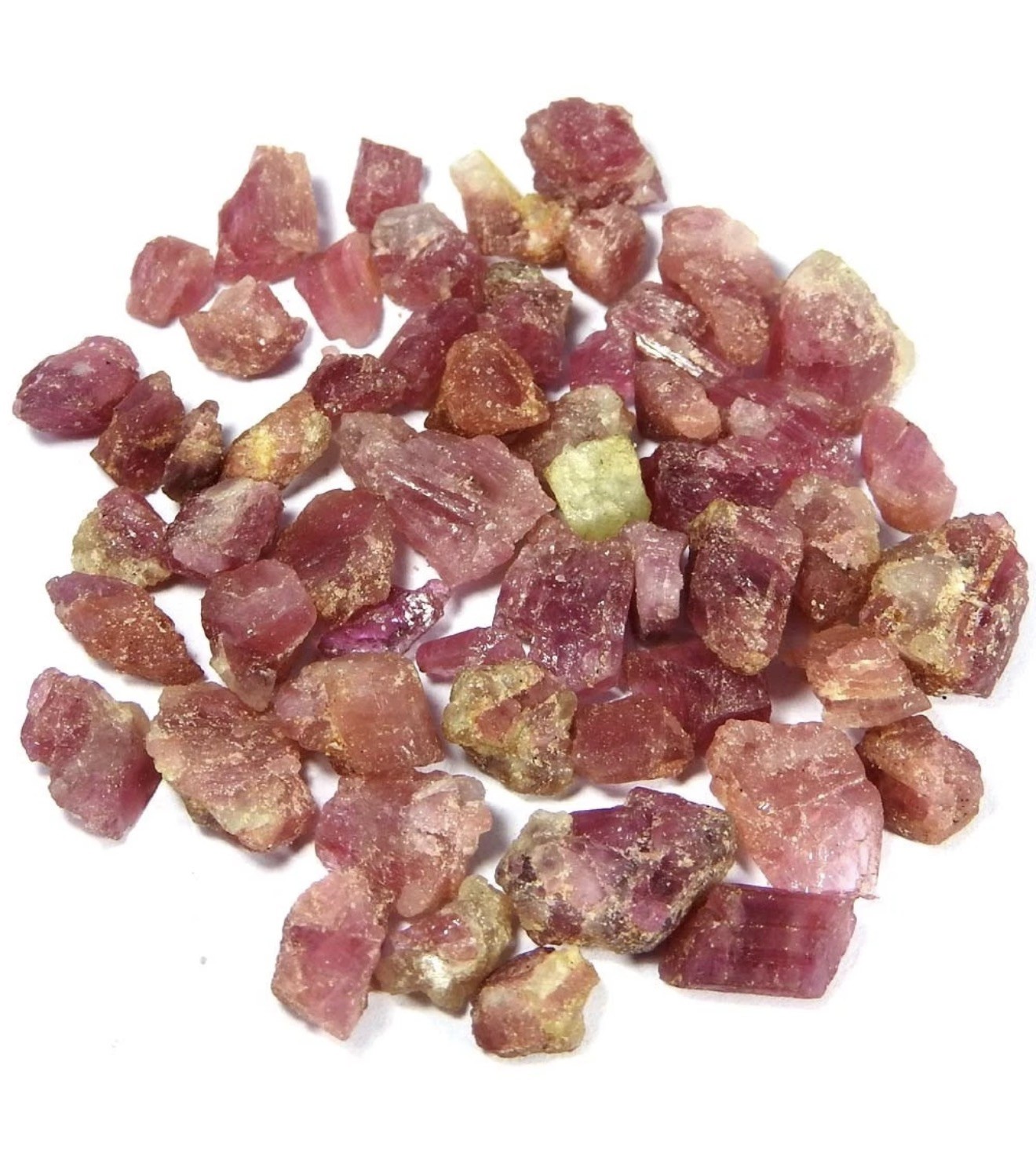 45CT Pink Tourmaline Rough cut Gemstone lot of 45pcs Mixed sizes 