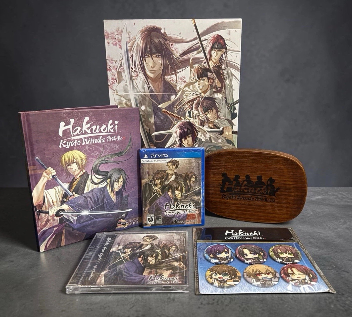 Hakuoki Kyoto Winds Limited Edition LE PS Vita Sealed Game + Edo Blossoms Pins