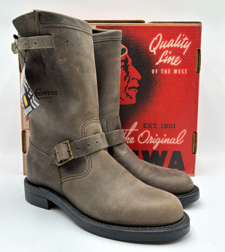 Chippewa CRAZY HORSE ENGINEER Women\'s NEW Leather Boot Gray Multiple Sizes