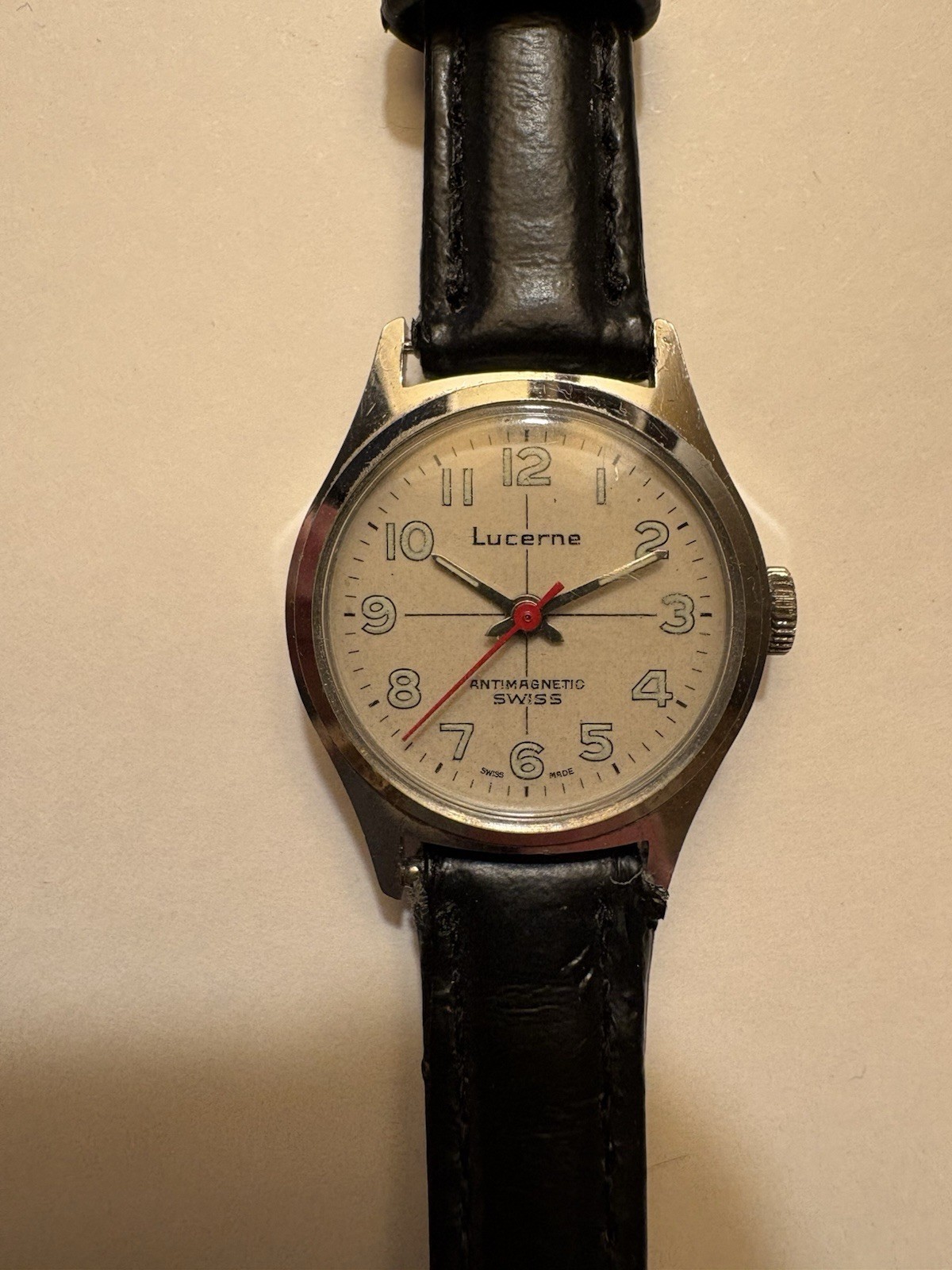 Vintage 1960s Lucerne Swiss Antimagnetic Mechanical Hand Wind Men’s Watch WORKS