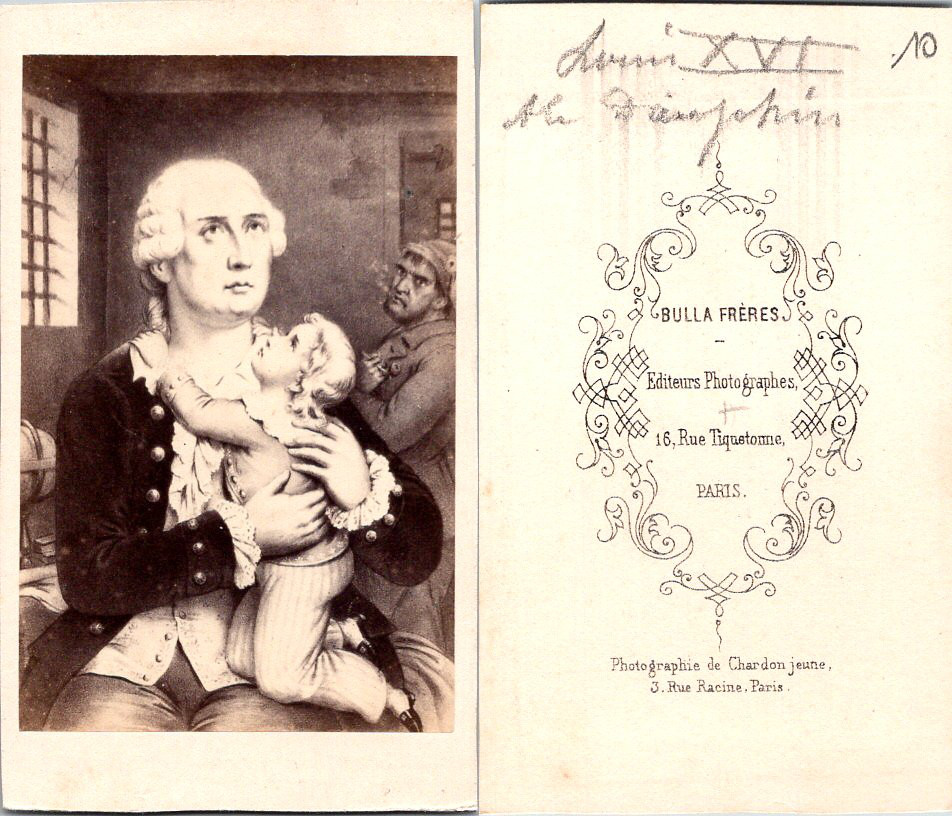 CDV Bulla Frères, Paris, King Louis XVI and his son the Dauphin in prison, circus