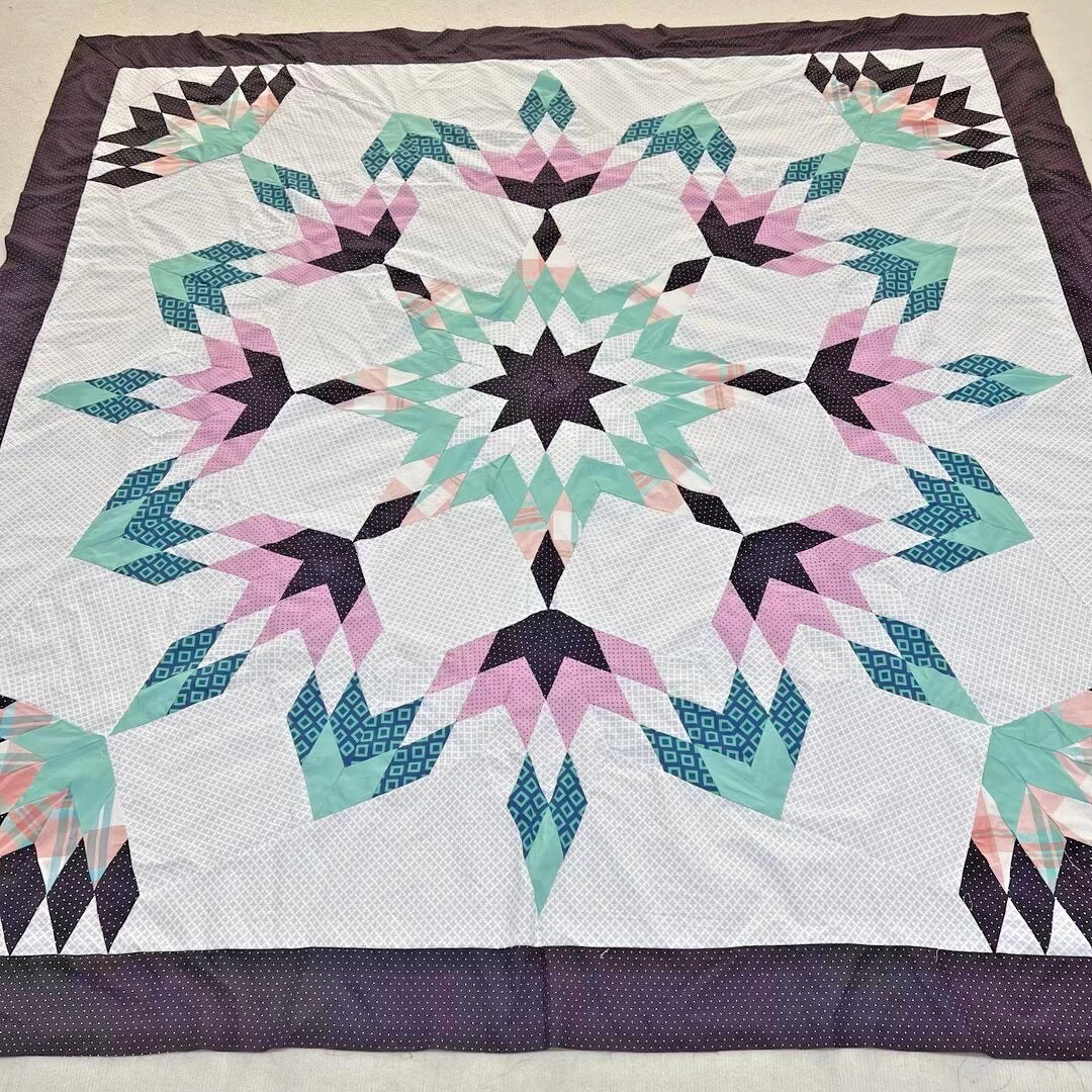 Texas Lone Star Handmade Machine Pieced Cotton Queen Patchwork quilt top/topper Texas Lone Star Handmade Machine Pieced Cotton Queen Patchwork quilt top/topper