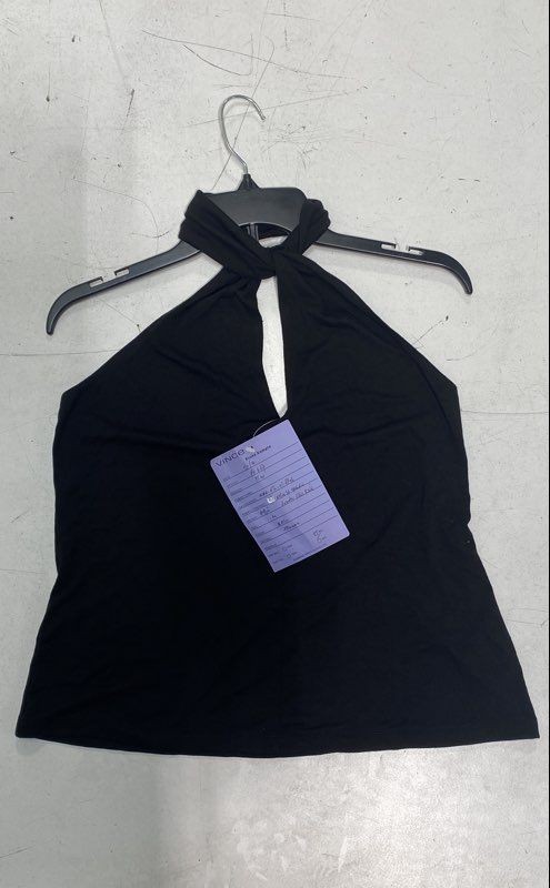 Vince Women\'s Black Knit Halter Top Sleeveless Proto Sample Sz M NWT