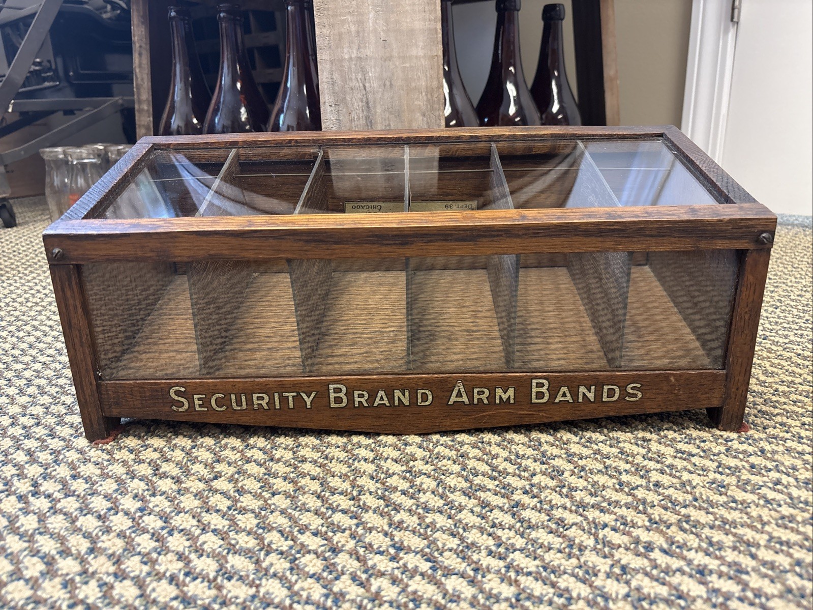 Antique Marshall Field Chicago IL Store Counter Arm Band Clothing Display Fields