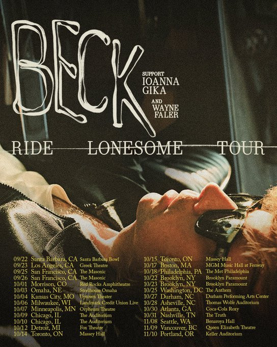 Beck Ride Lonesome Tour Poster Official Concert Merch 2026