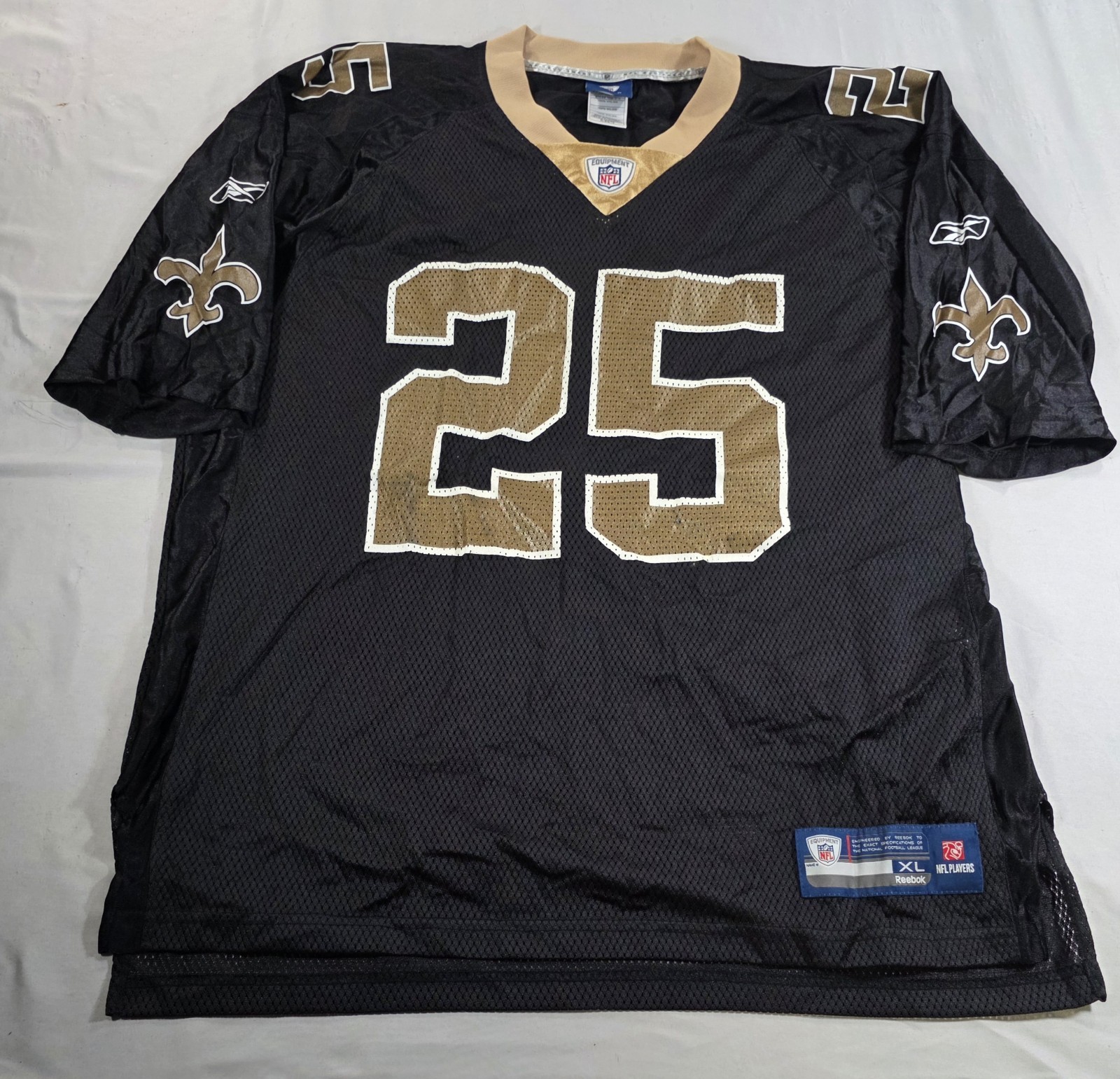 Vtg Reebok NFL New Orleans Saints Reggie Bush #25 Jersey Men\'s XL Y2K Who Dat