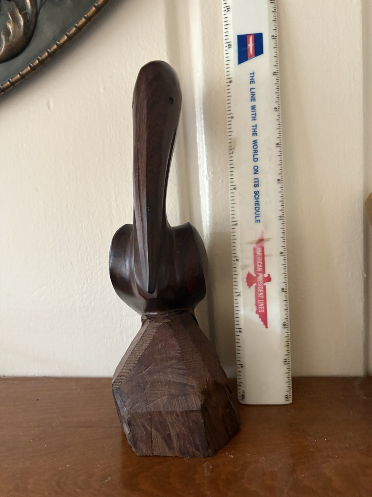 Vtg Handcarved Wooden Pelican 10\ Vtg Handcarved Wooden Pelican 10\