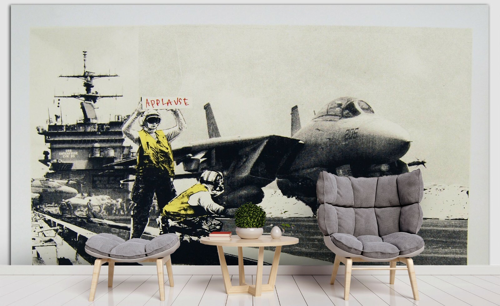 3D Banksy Applause Wallpaper Wall Mural Removable Self-adhesive 350