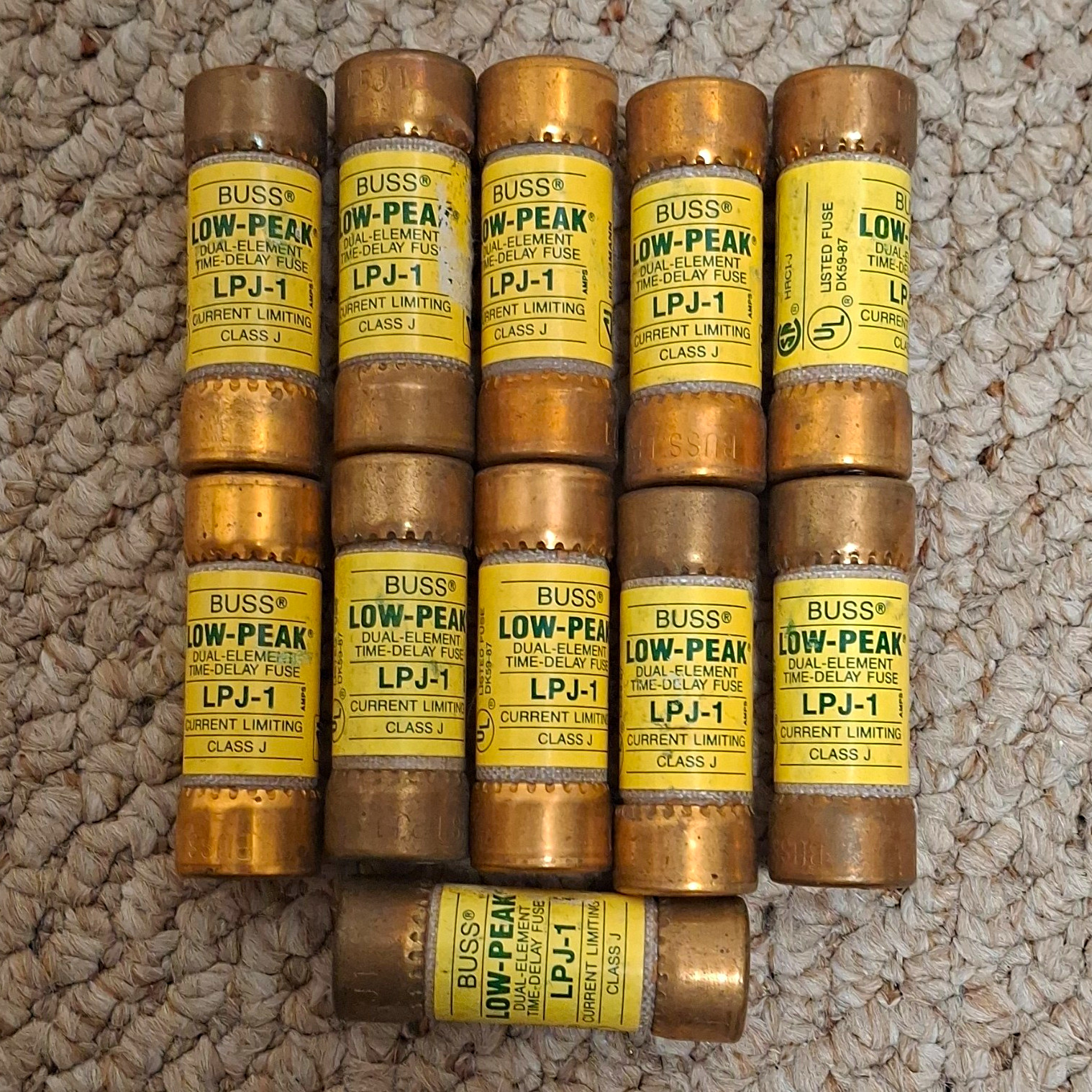 Bussmann Low-Peak LPJ-1 1A 600VAC Class J Time-Delay Fuse, 11-20 Pack