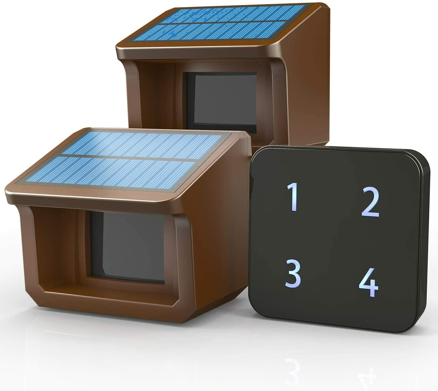 Htzsafe Solar Wireless Driveway Alarm No Replace Battery 1 Receiver + 2 Sensors