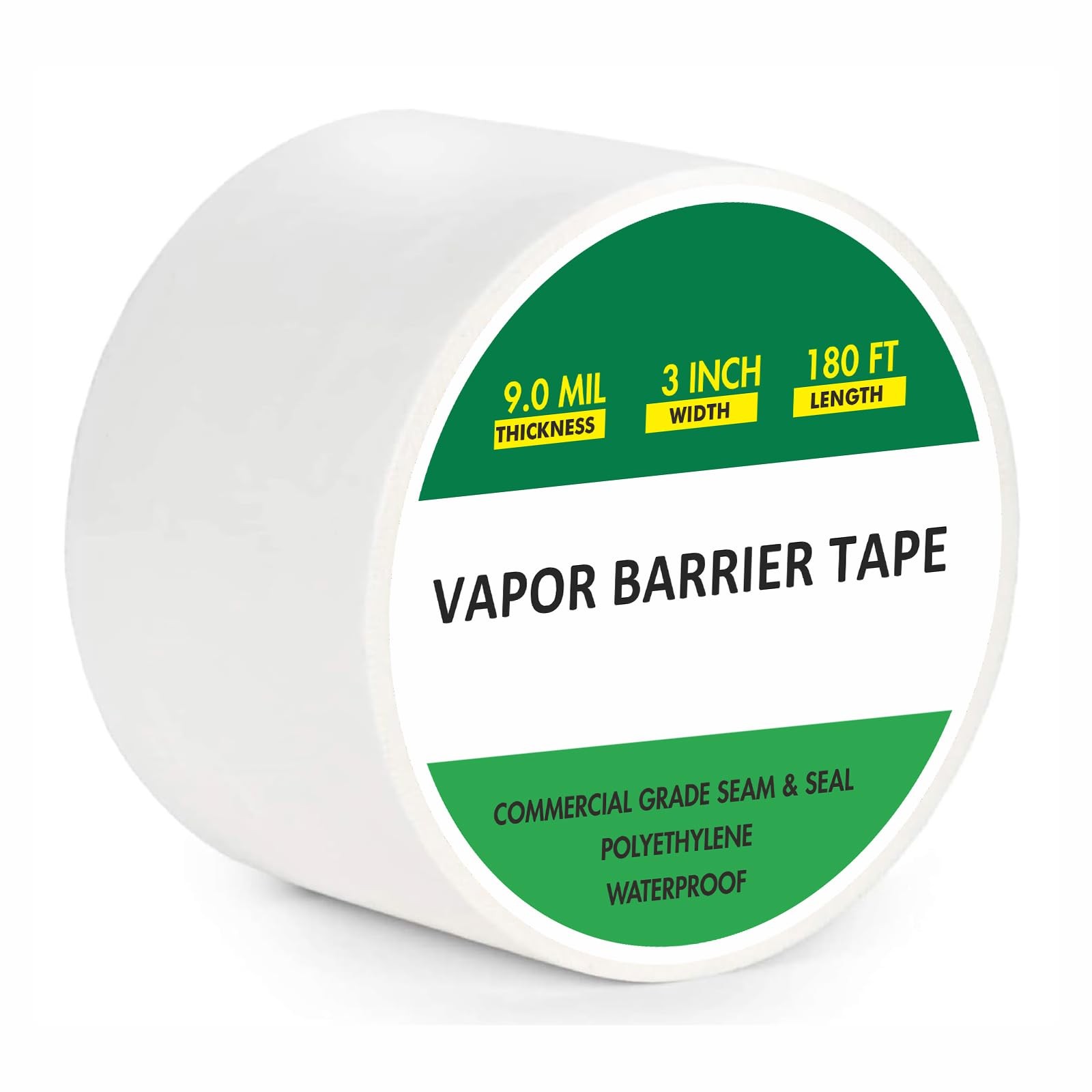 Vapor Barrier Tape 3 x 180, 9Mil White Polyethylene Tape for Crawl Spaces Mo... Vapor Barrier Tape 3 x 180, 9Mil White Polyethylene Tape for Crawl Spaces Mo...