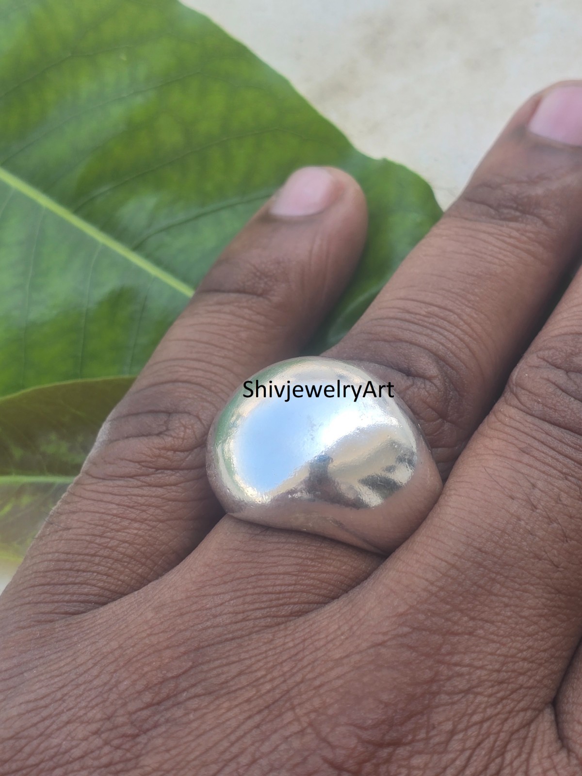 925 Sterling Silver Dome Ring Handmade Smooth Wide Band Statement Ring.
