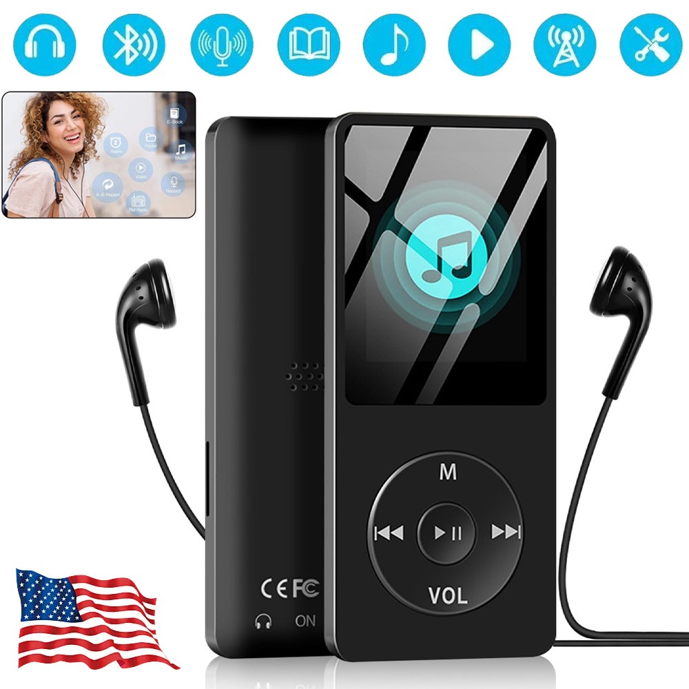 Portable Bluetooth MP4/MP3 Lossless Music Player FM Radio Recorder Sports