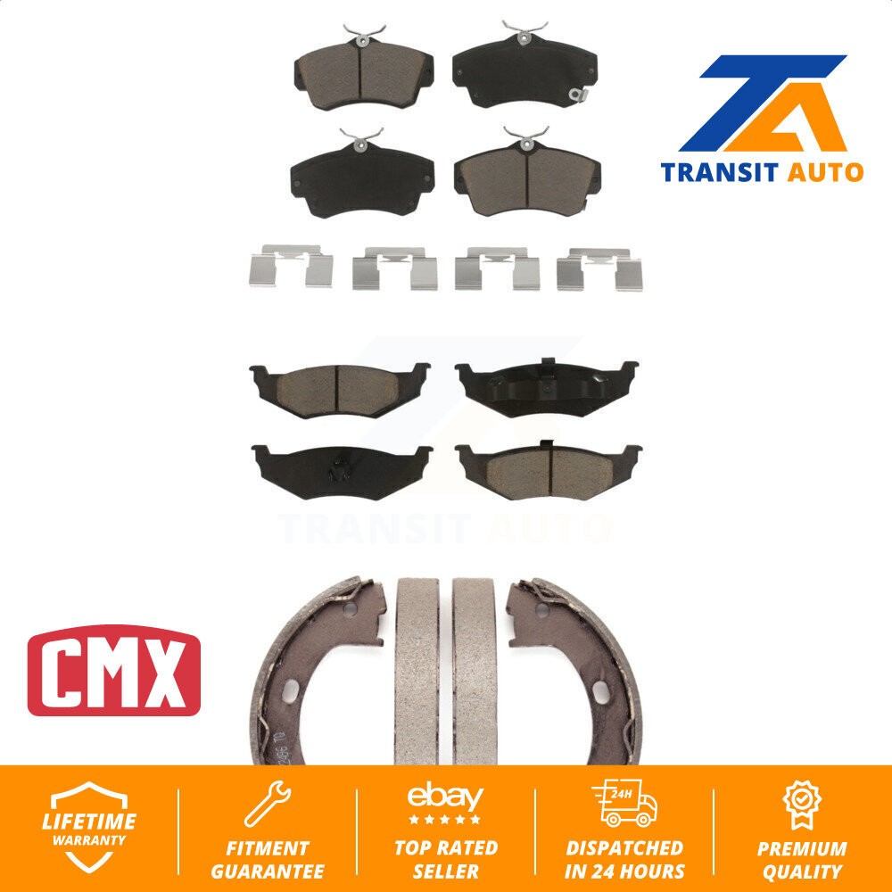 Front Rear Ceramic Brake Pads And Parking Shoe Kit For Chrysler PT Cruiser Dodge