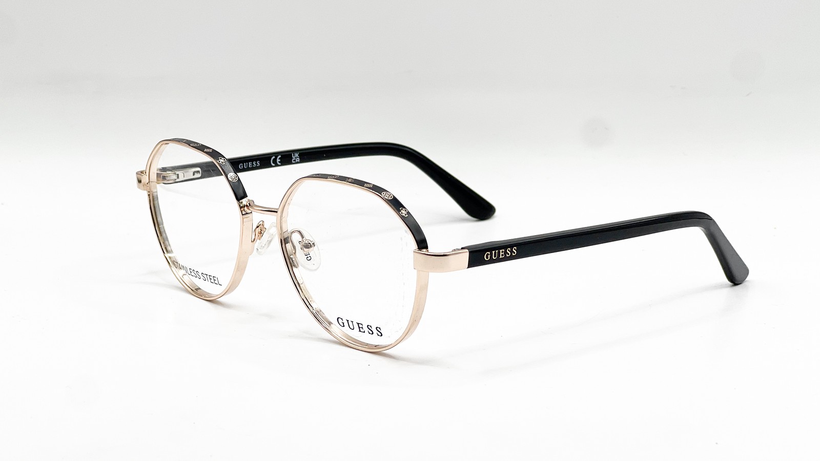 NEW GUESS GU50124 005 SHINY DEEP GOLD AUTHENTIC EYEGLASSES 51-16