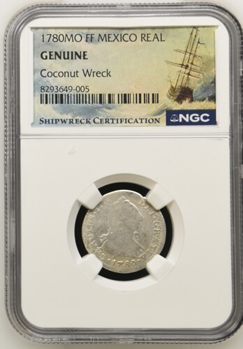 1780 MO FF MEXICO REAL Shipwreck Coconut Wreck NGC Graded GENUINE