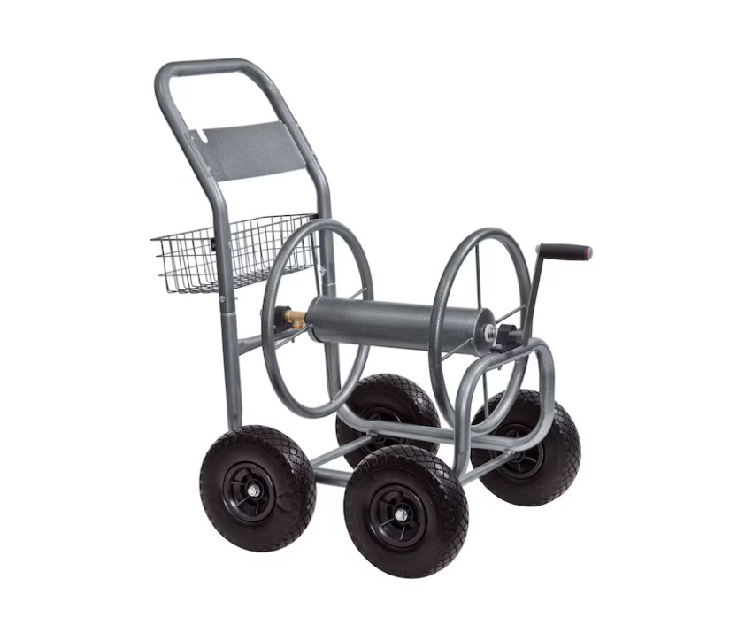 Project Source Steel 250-ft Cart Hose Reel