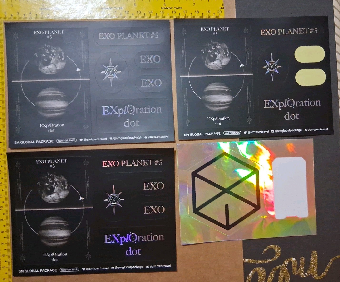 lot of 3 EXO Planet #5 SM Global Package exclusive sticker sheets