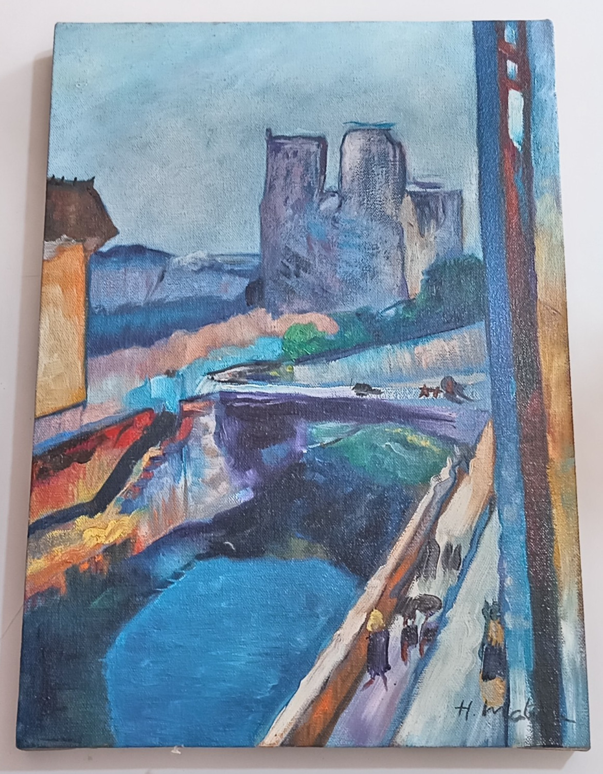 Henri Matisse, Painting Oil On Canvas , signed stamped vintage.