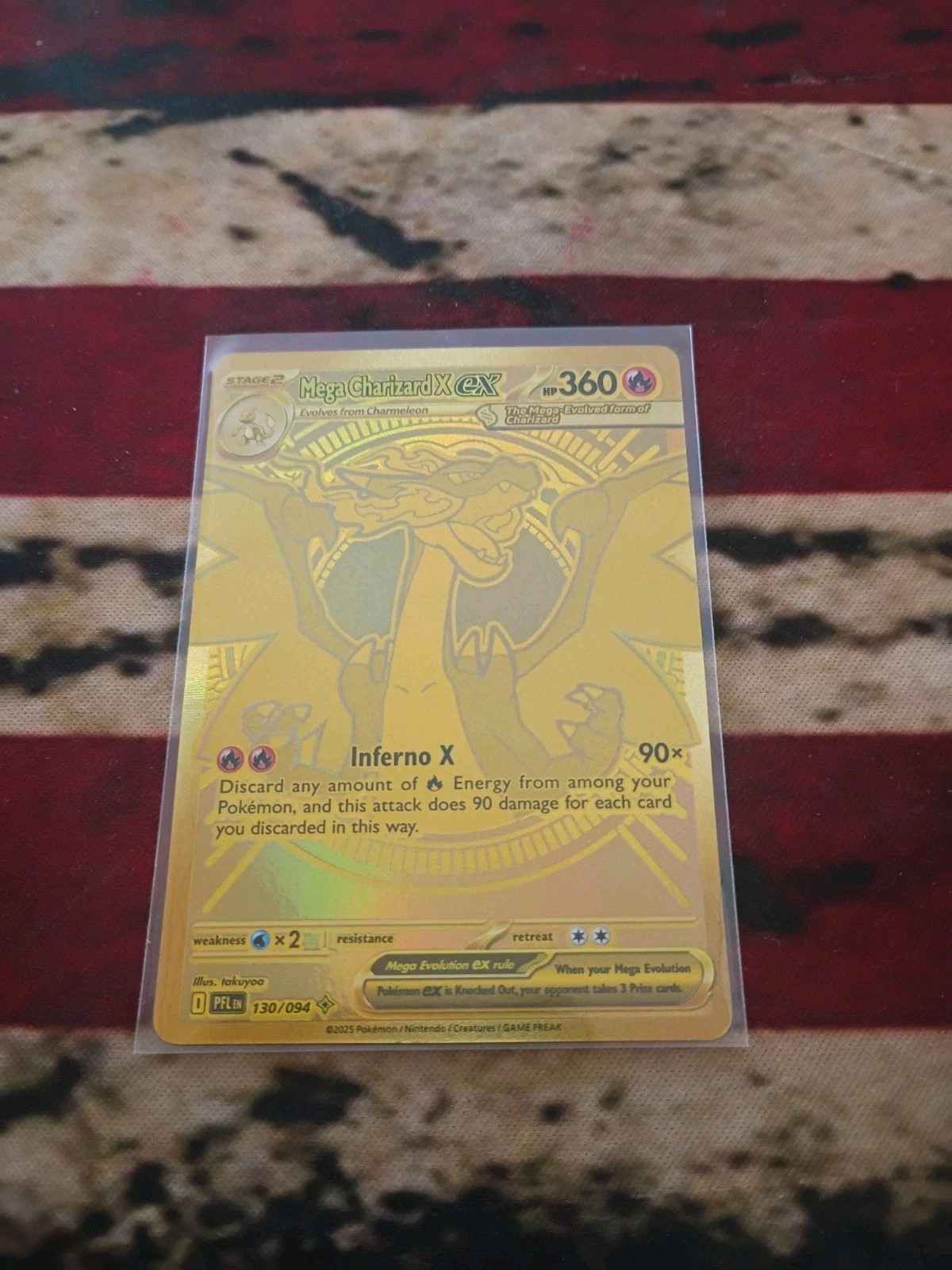 Pokemon Phantasmal Flames Mega Charizard X EX Gold Full Art #130/094 