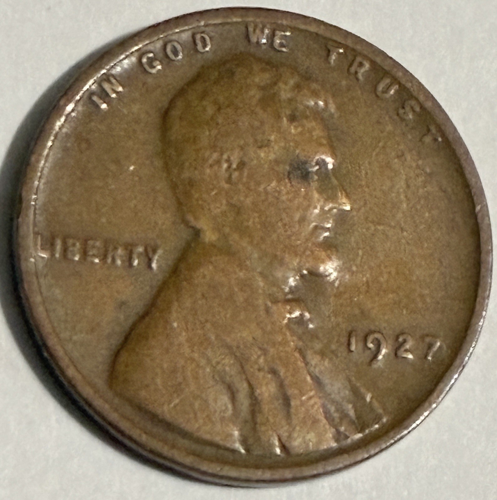 1927 Philadelphia Lincoln Wheat Cent Penny BN3491