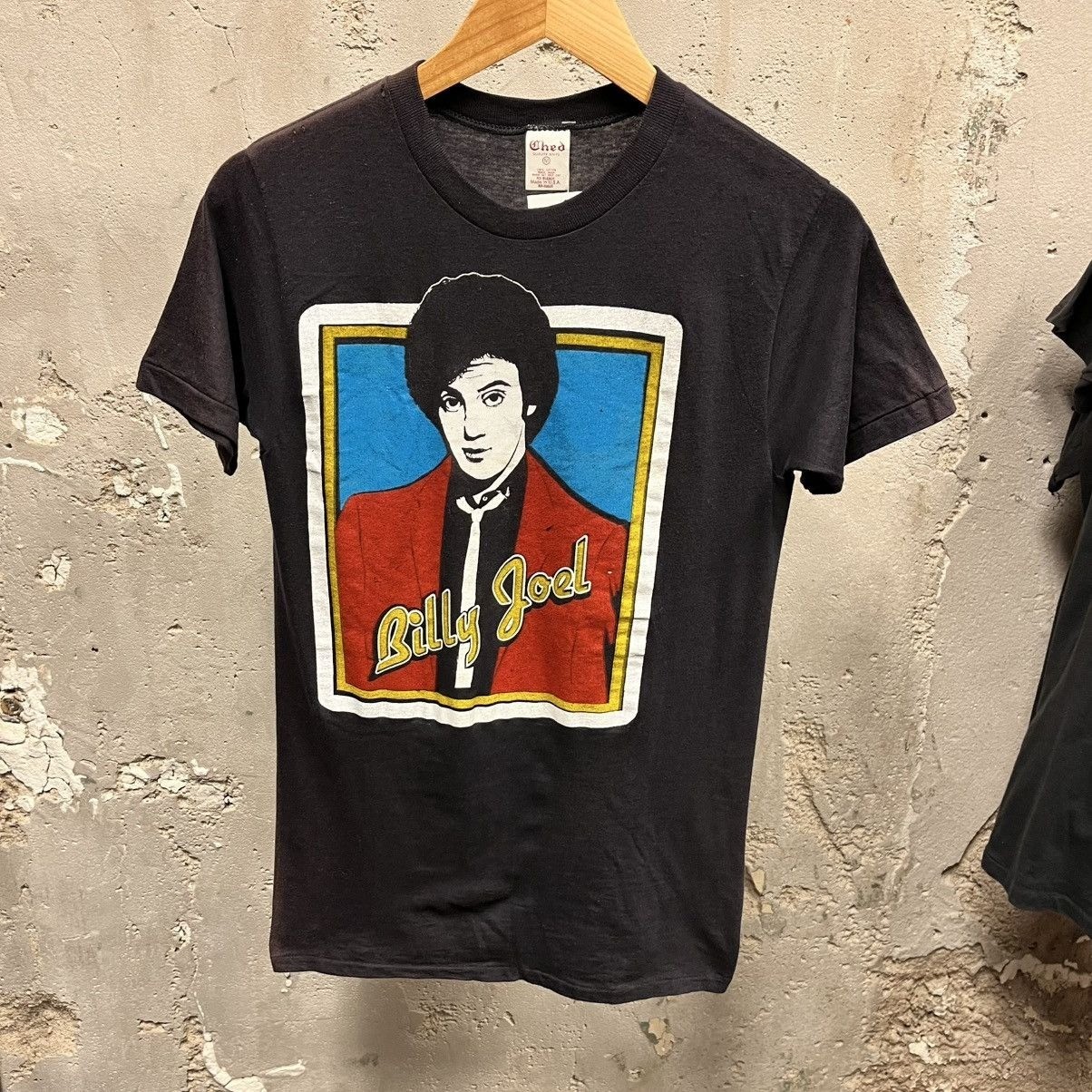 Vintage 1980s Billy Joel Short Sleeve Black S to 5XL Tee Shirt CK341