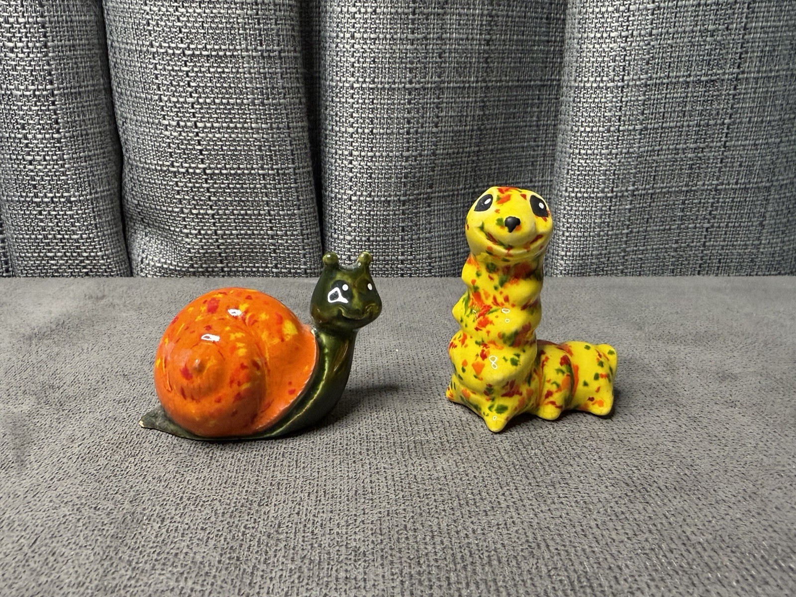 VTG Anthropomorphic Porcelain Snail Caterpillar Kitschy Orange VTG Anthropomorphic Porcelain Snail Caterpillar Kitschy Orange