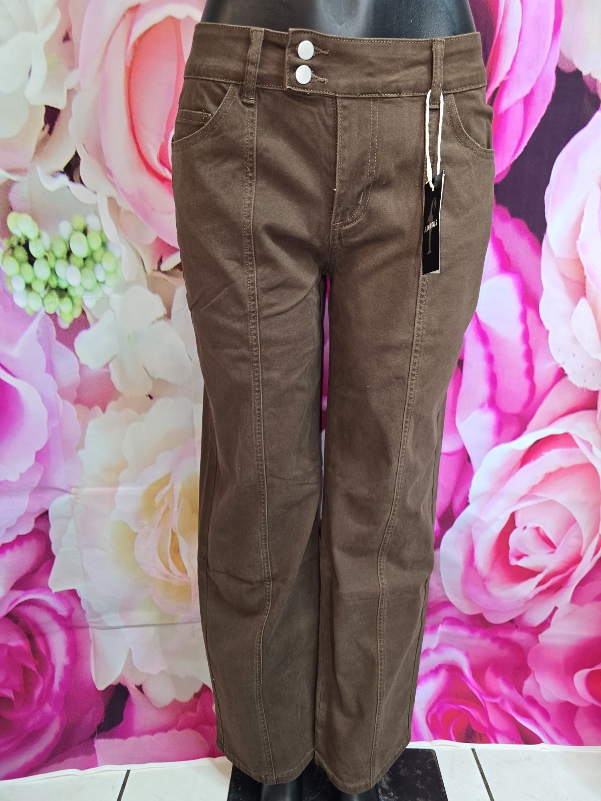 Nwt Flamingals Casual Women\'s Pants Size Large Brown #85456 Nwt Flamingals Casual Women\'s Pants Size Large Brown #85456