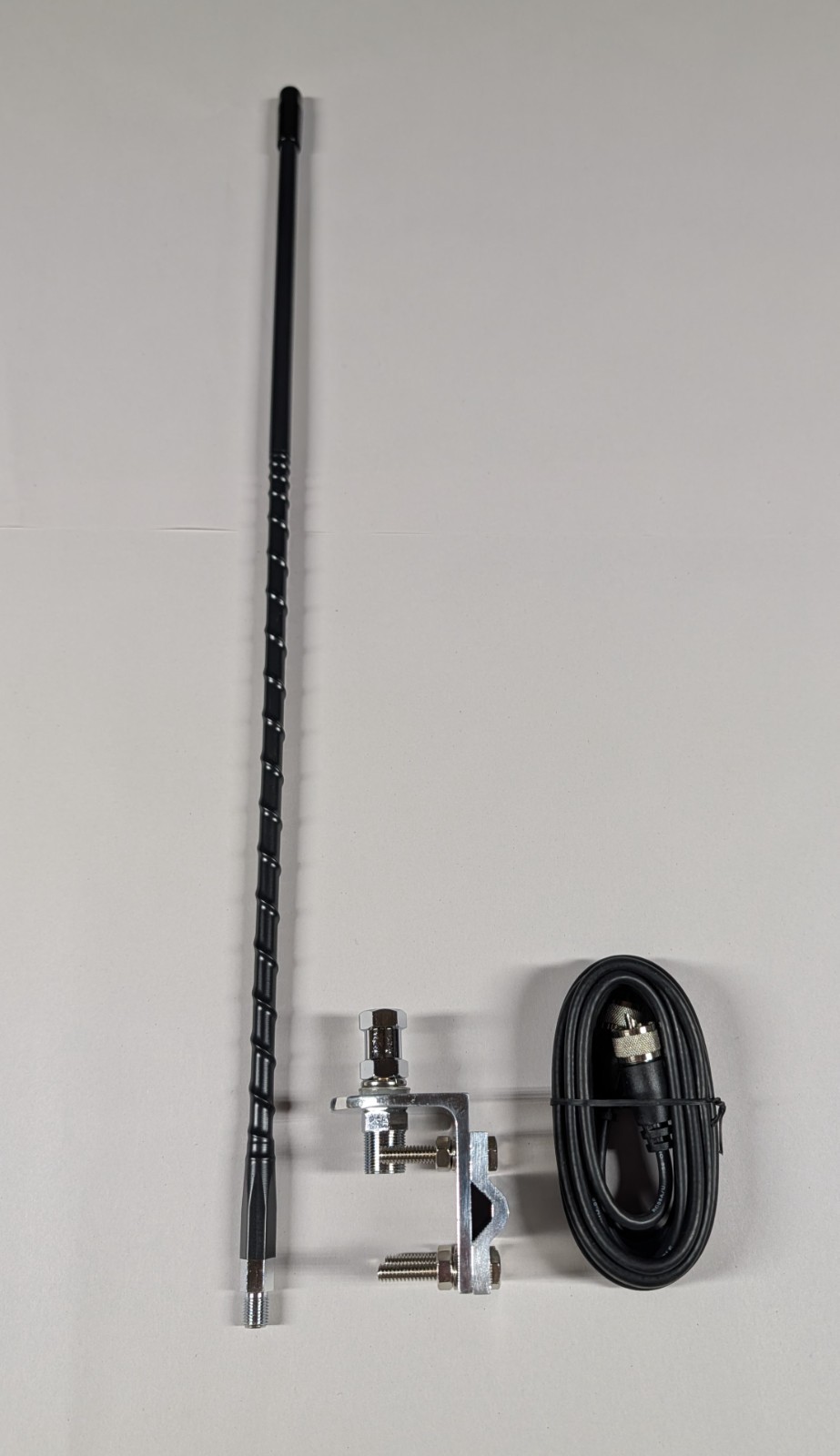 New 2ft CB Antenna Kit with Cable and Mount(s) - Black - MADE IN U.S.A.