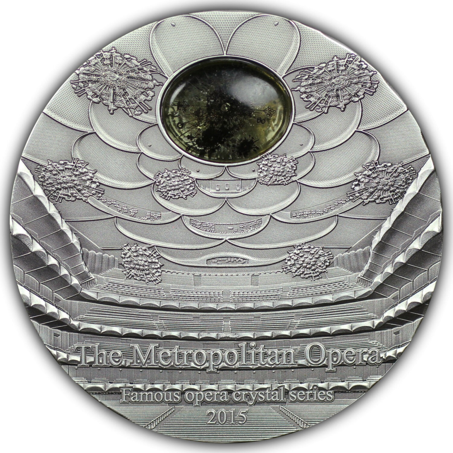 2015 Palau $10 Famous Opera Crystal The Metropolitan Opera 2 oz .999 Silver Coin