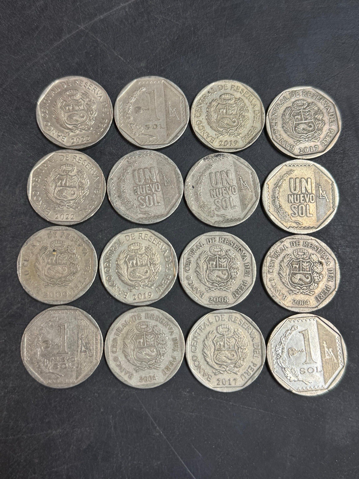 16 Peruvian 1 Sol Coins - 16 X 1 PEN Coins- Peru Vintage Old Rare Coins Soles