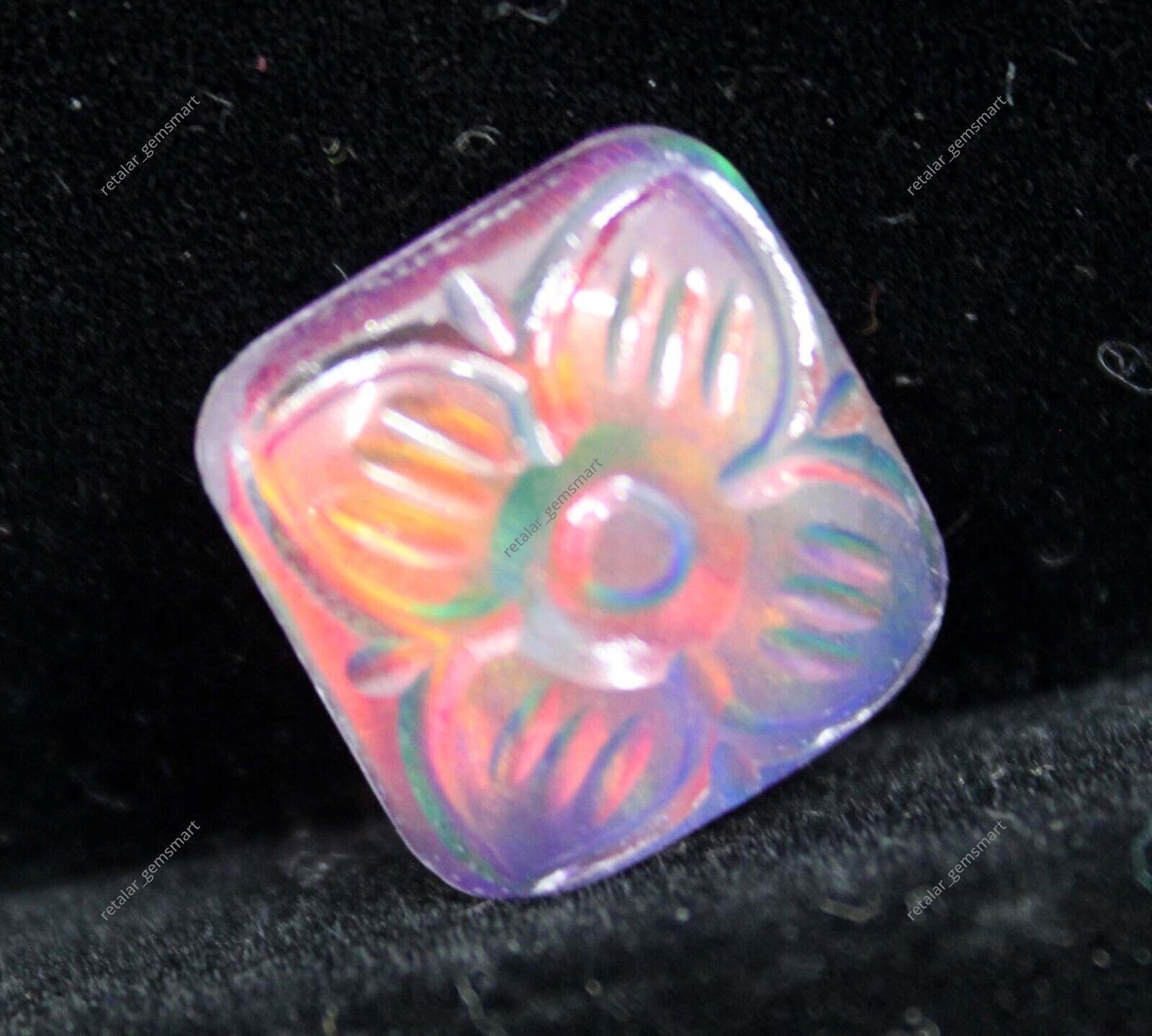 9.75 Ct Natural Doublet Rainbow Fire Opal Cabochon Certified AAA+ Gemstone