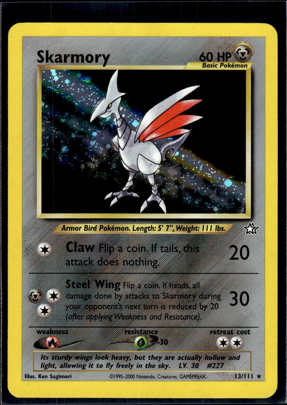Skarmory Unlimited Holo Rare Neo Genesis 013/111 NM Skarmory Unlimited Holo Rare Neo Genesis 013/111 NM