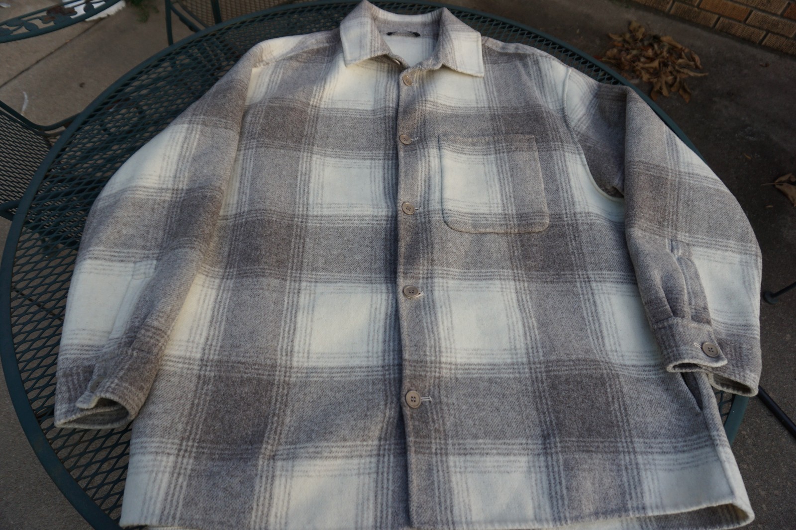 Men\'s H&M  X Nova Fides Wool Shirt Jac - XXL - Italian Made Undyed Wool - EUC