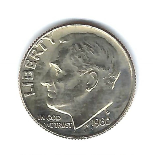 1980-P Philadelphia Uncirculated Roosevelt Dime