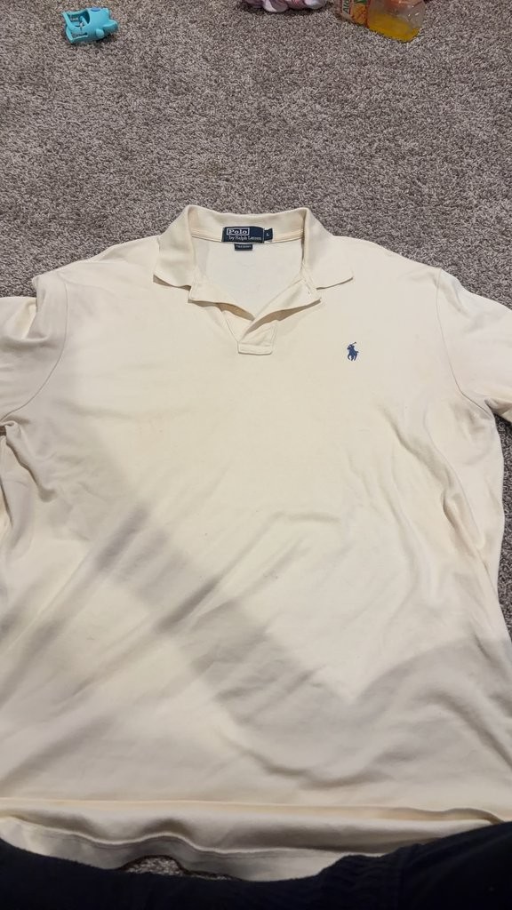 Ralph Lauren Polo Shirt in Cream with Blue Logo