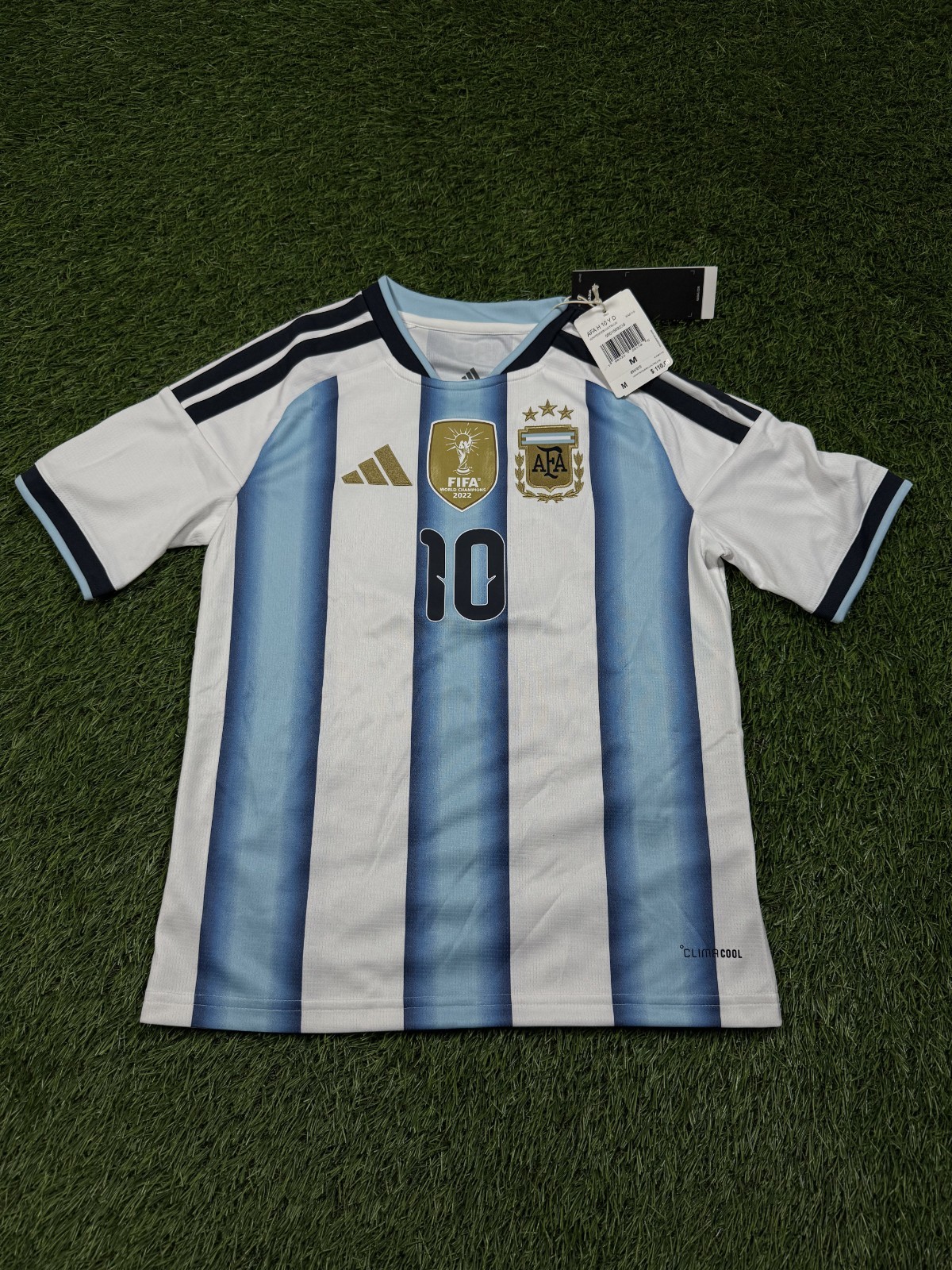 Kids Size M, L, XL Adidas Argentina World Cup Home Messi Official Jersey KA8115