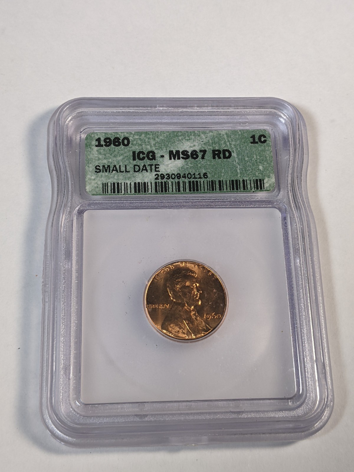 1960 Small Date MS67 Red High Grade LINCOLN CENT