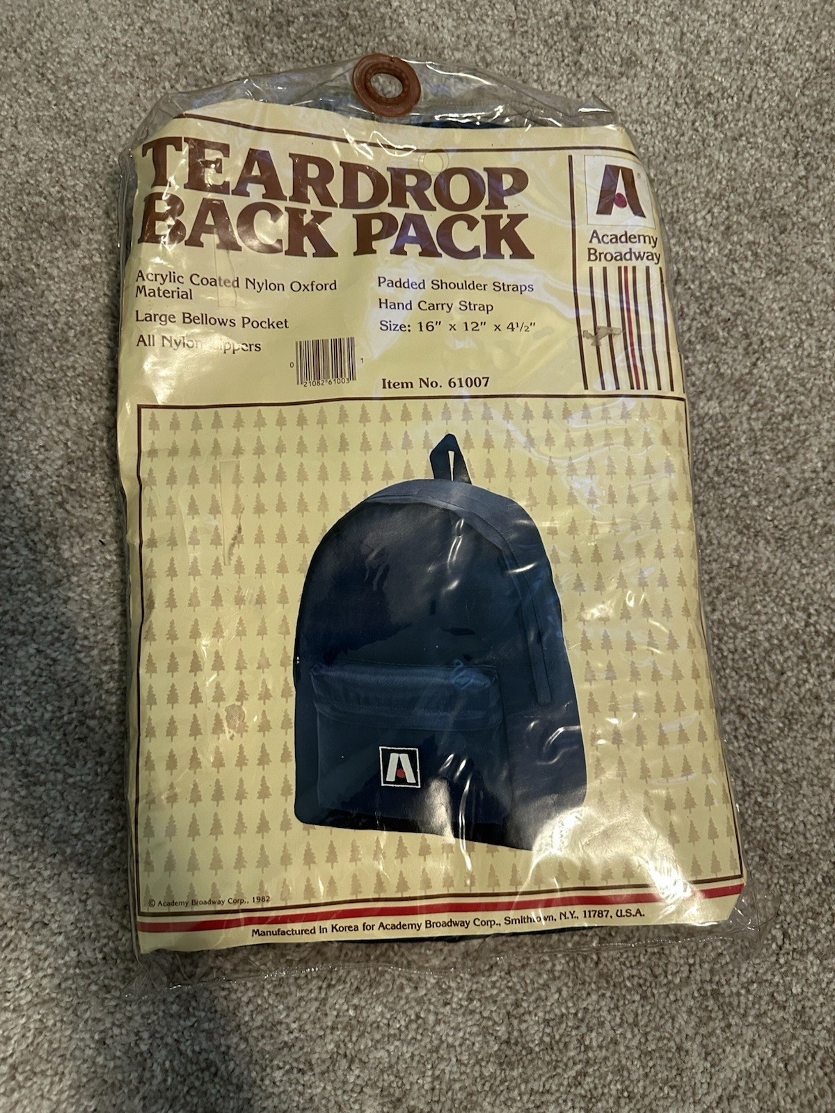 Vintage Academy Broadway Teardrop 90s backpack New With Tags Blue No. 61007 Vintage Academy Broadway Teardrop 90s backpack New With Tags Blue No. 61007