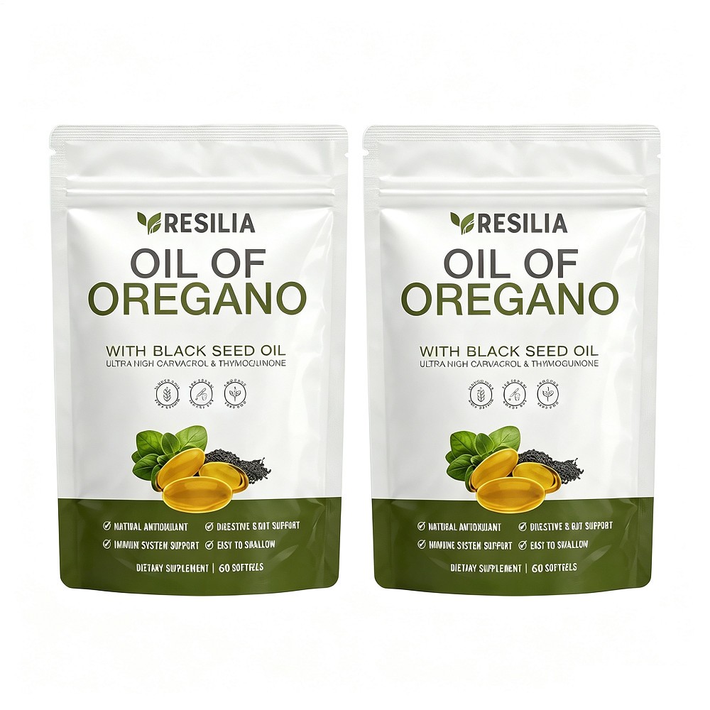 2 Pack Resilia Oil Of Oregano 6000mg With Black Seed Oil Softgels – 60 Capsules