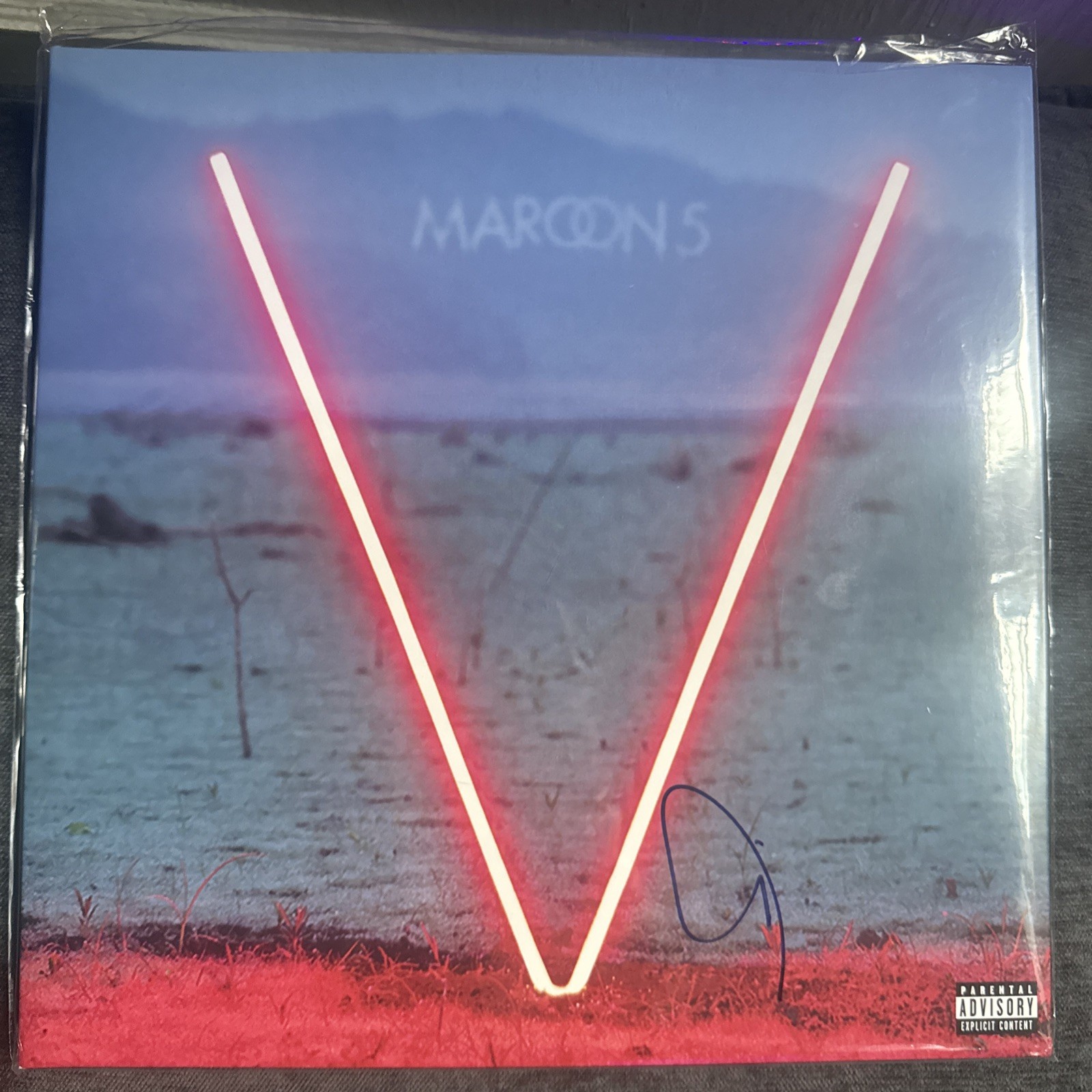 ADAM LEVINE MAROON 5 SIGNED \'V\' ALBUM BAS COA AUTOGRAPH #BP10608