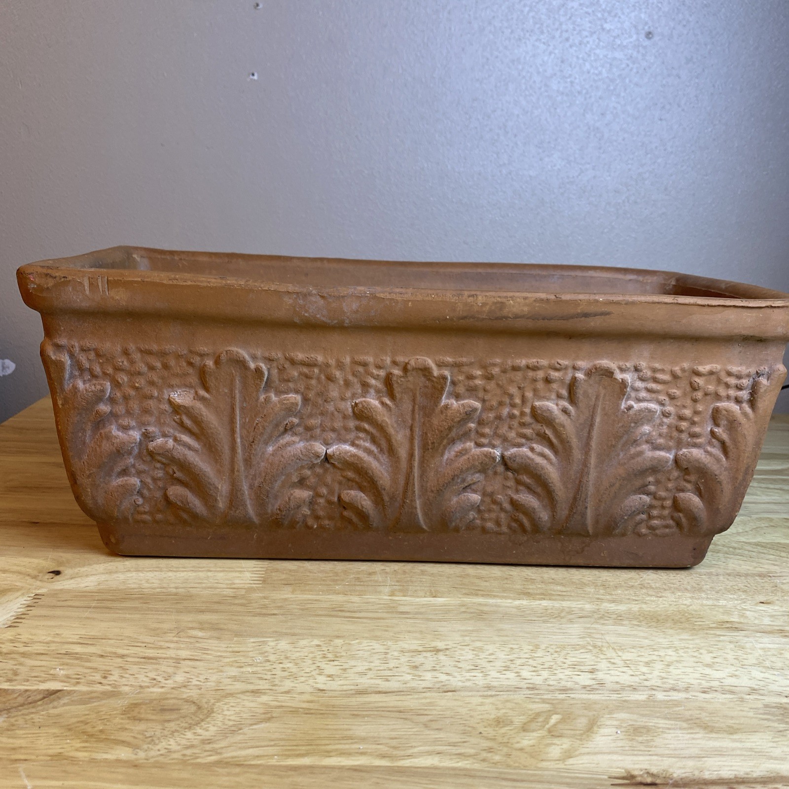 VTG Terracotta Planter Box Rectangular Trough Clay Flower Pot Italy 1Of2 VTG Terracotta Planter Box Rectangular Trough Clay Flower Pot Italy 1Of2