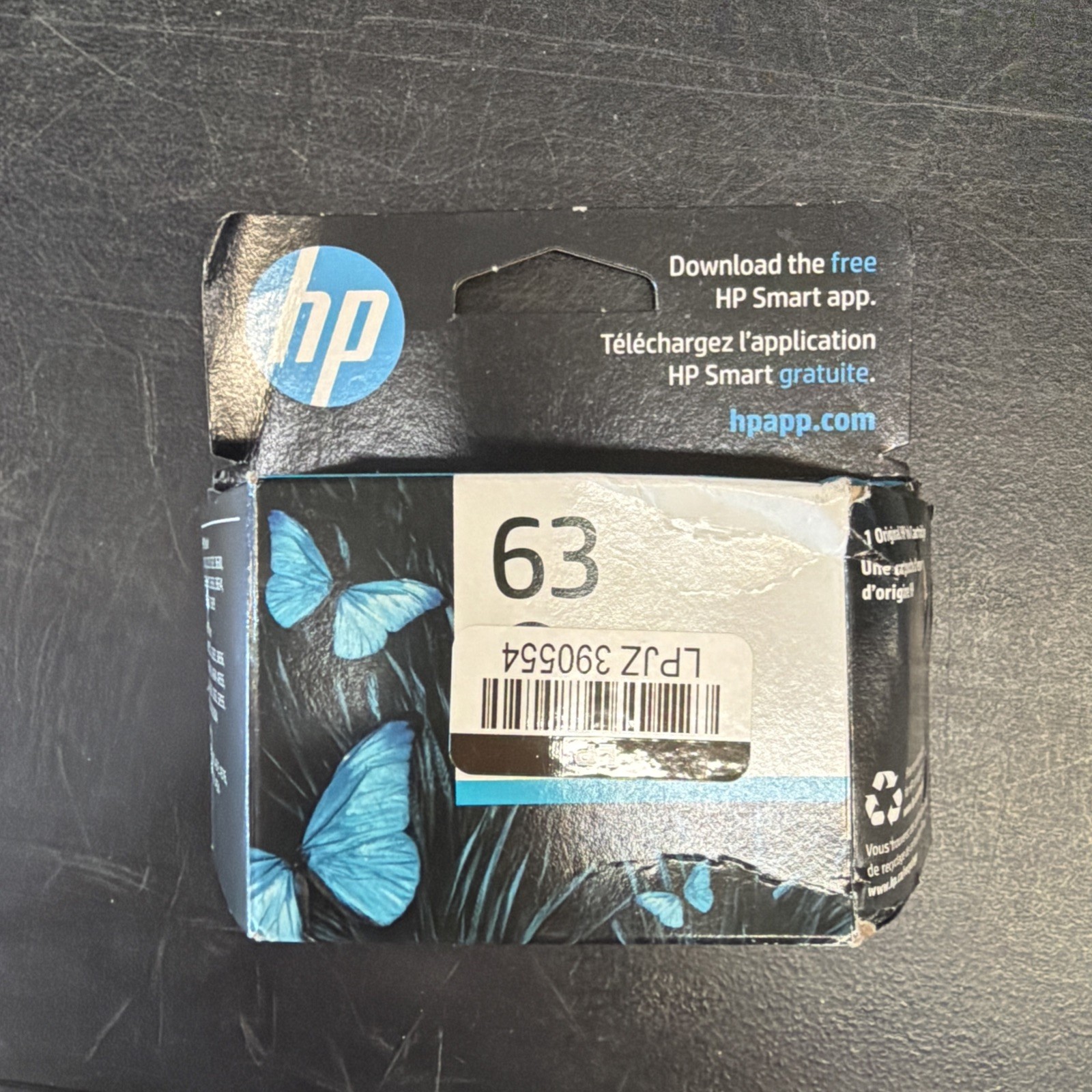 NEW - HP 63 Black Original Ink Cartridge - F6U62AN - 2027